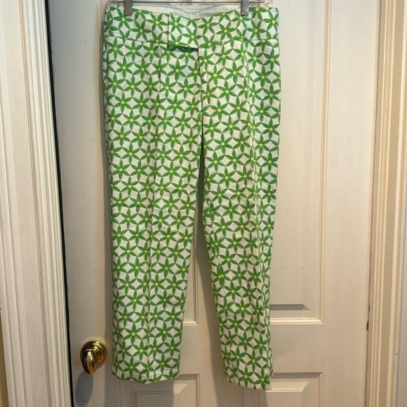 Lilly Pulitzer white capris with green and yellow - Picture 1 of 9